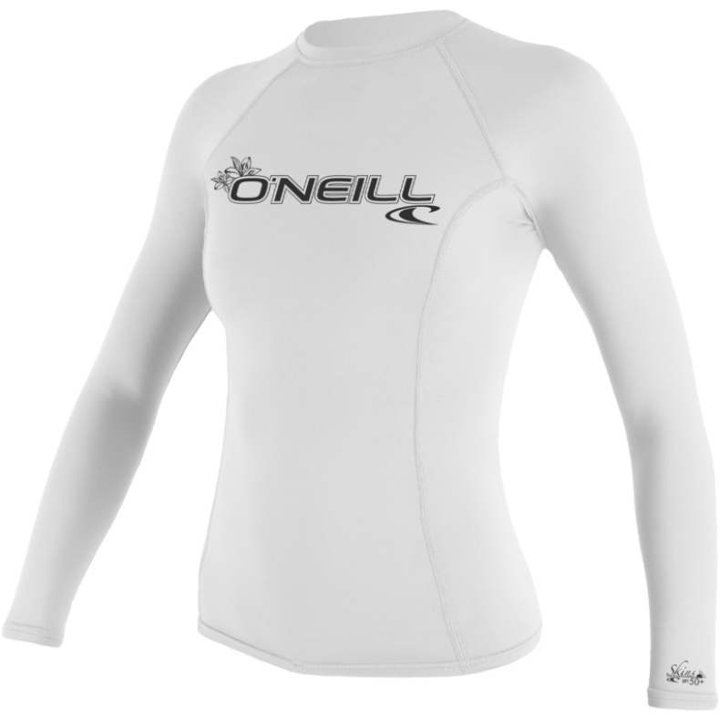 2026 O'Neill Womens Basic Skins Long Sleeve Rash Guard 3549 - White